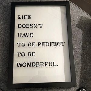 Glass/ wooden framed artwork. 14.5” x 20.5”